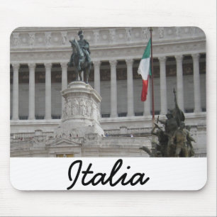 Italian Flag Next to Ancient Roman Ruin Mouse Pad