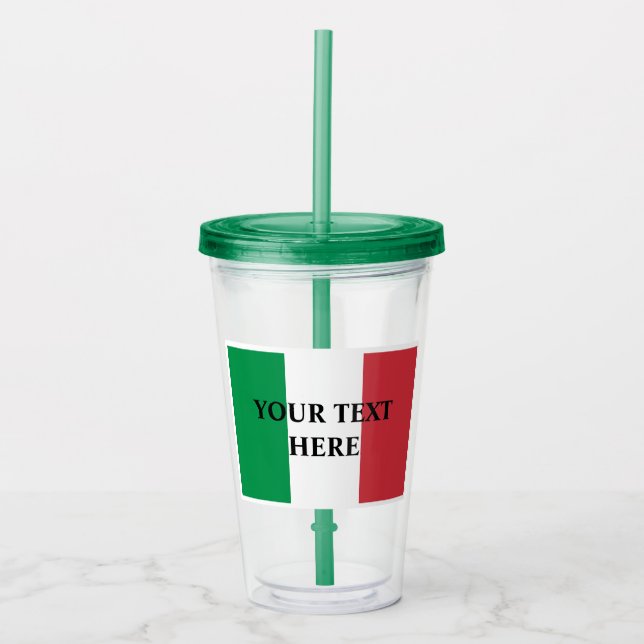 Italian flag of Italy custom party supplies Acrylic Tumbler (Front)