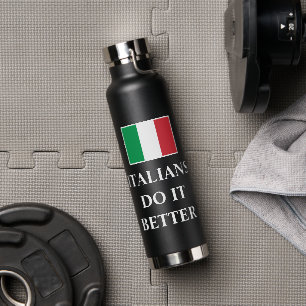 Italian flag of Italy custom water bottle