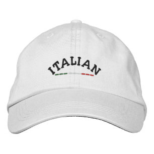 Italian & Flag of Italy Embroidered Hat