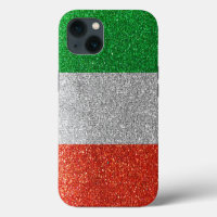 Italian Flag of Italy Glitter Trendy Stylish Colou