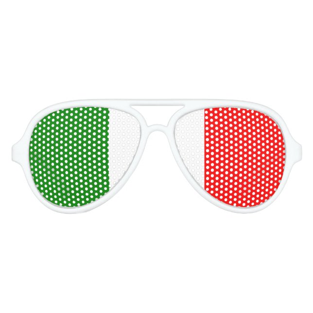 Italian Flag of Italy Green White Red il Tricolore Aviator Sunglasses (Front)