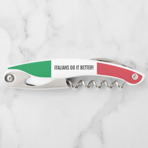 Italian flag of Italy personalised foldable Corkscrew