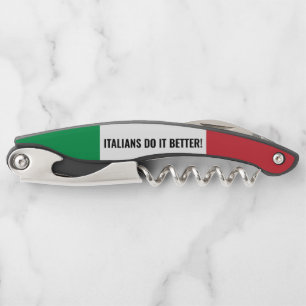 Italian flag of Italy personalized foldable Waiter Corkscrew