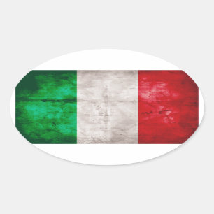 Italian Flag Oval Sticker