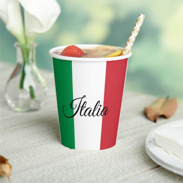 Italian Flag paper cups, party /sports, Italy Paper Cups (Insitu)