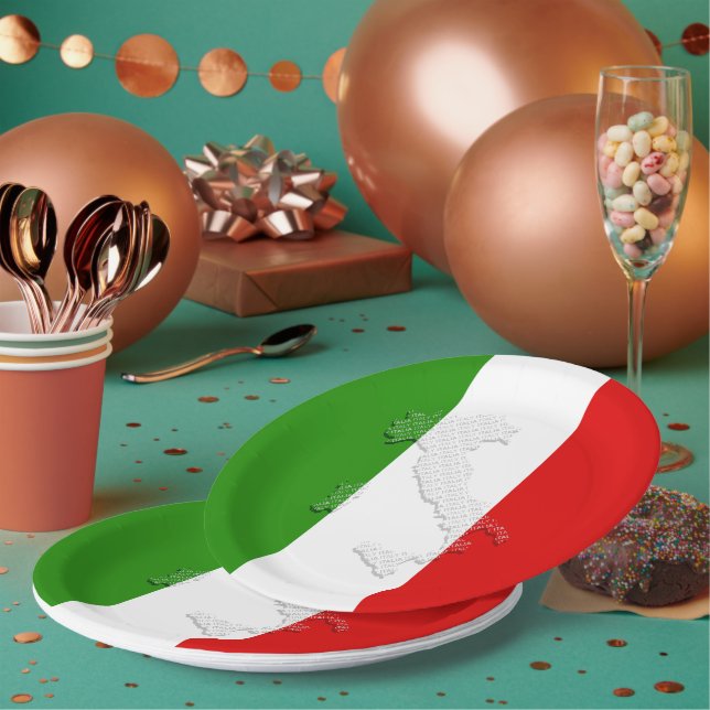 Italian flag paper plate (Multi)