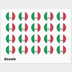 Italian Flag patriotic stickers, Italy Classic Round Sticker