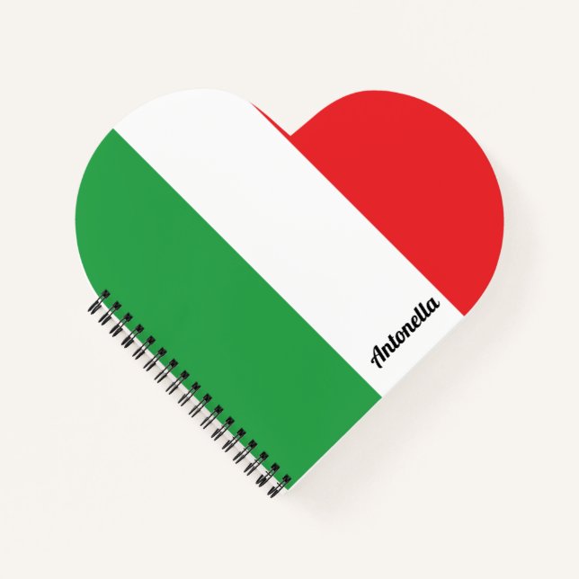 Italian Flag Personalised  Notebook (Front)