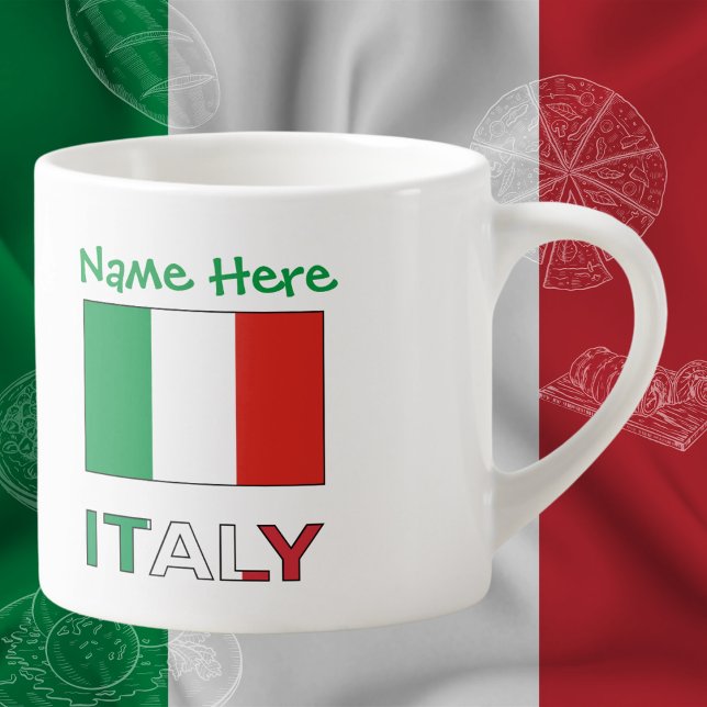 Italian Flag Republic Day Pride Personalised Gift Espresso Cup (Creator Uploaded)