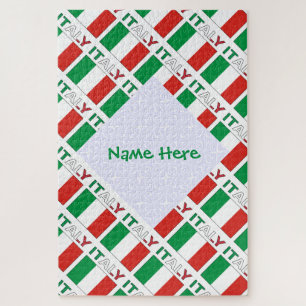 Italian Flag Republic Day Pride Personalised Gift Jigsaw Puzzle