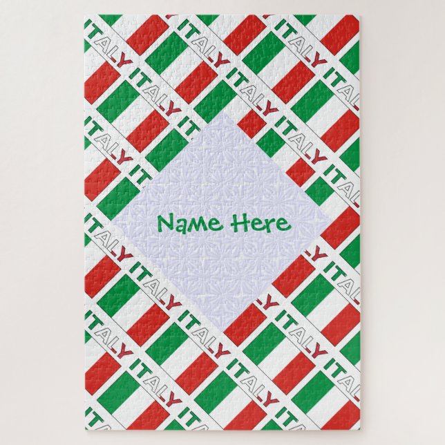 Italian Flag Republic Day Pride Personalised Gift Jigsaw Puzzle (Vertical)