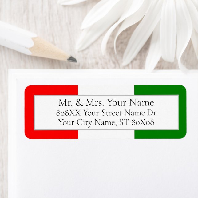 Italian Flag Restaurant Return Address Label (Insitu)