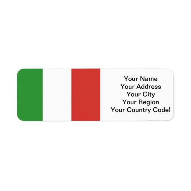 Italian Flag Return Address Label (Front)