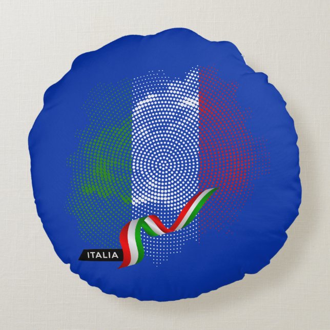 Italian flag round cushion (Back)
