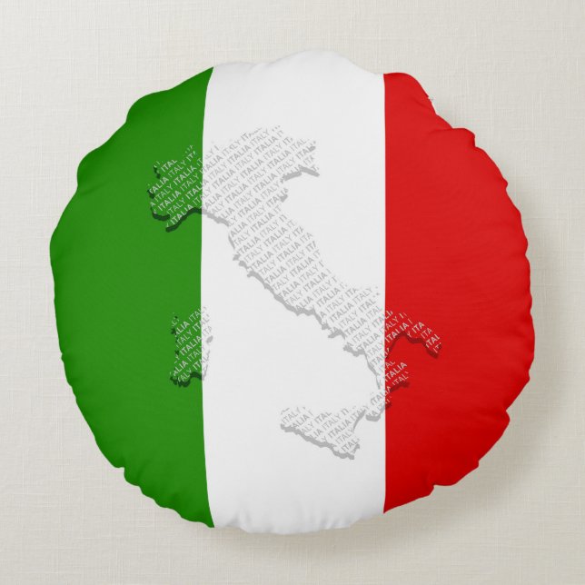 Italian flag round cushion (Back)