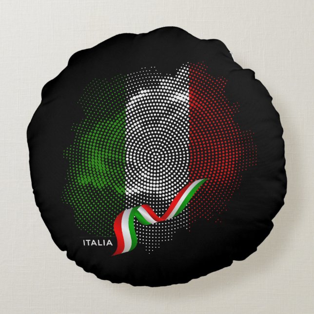 Italian flag round cushion (Back)