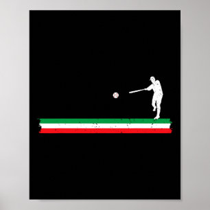 Italian Flag Sell Player Coach Softll Team Sports Poster