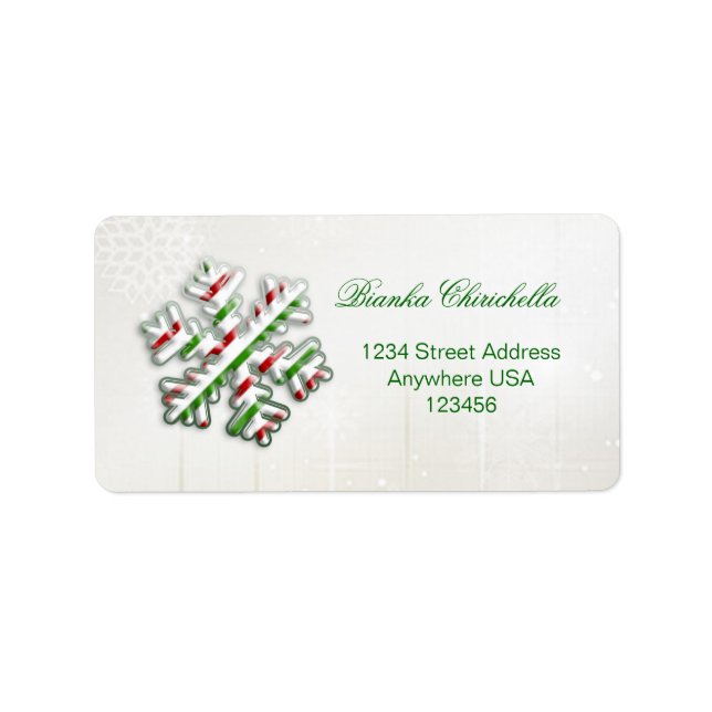 Italian flag Snowflake Avery address label (Front)