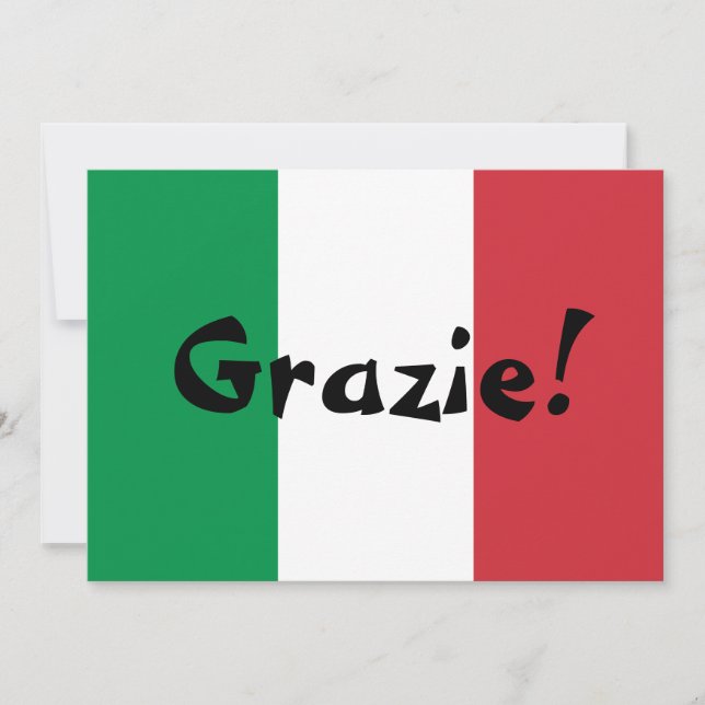 Italian Flag Thank You Card (Front)