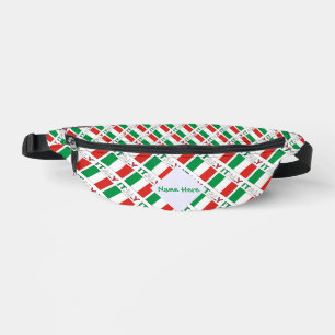 Italian Flag Tiled Personalised Heritage Design Bum Bags