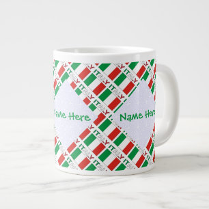 Italian Flag Tiled Personalised Heritage Design Large Coffee Mug