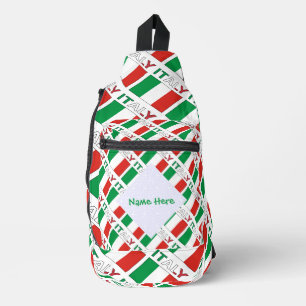 Italian Flag Tiled Personalised Heritage Design Sling Bag