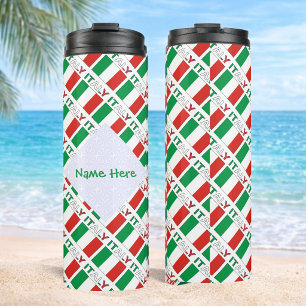 Italian Flag Tiled Personalised Heritage Design Thermal Tumbler