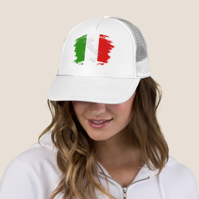 Italian flag trucker hat (In Situ)