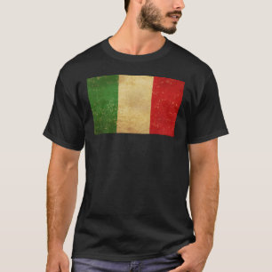 Italian Flag Vintage Grunge Men's Black T-Shirt