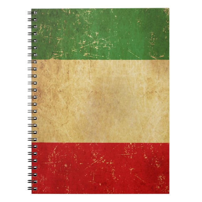 Italian Flag Vintage Grunge Notebook (Front)