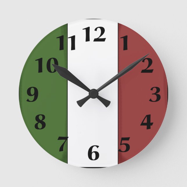 Italian Flag Wall Clock (Front)