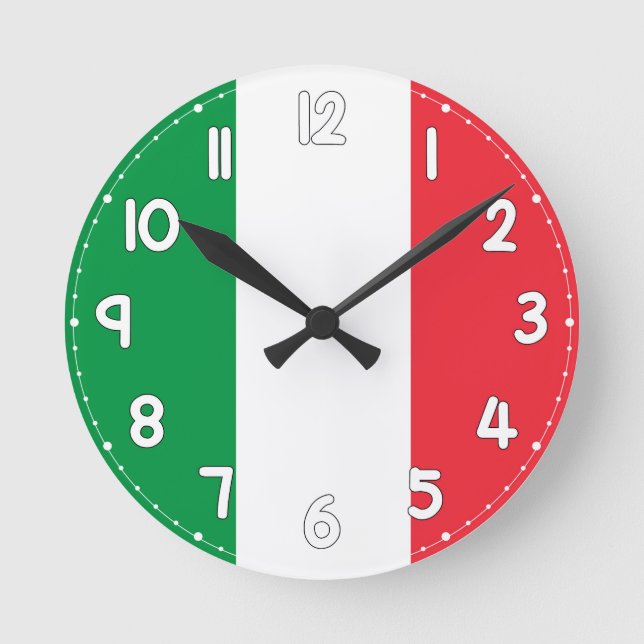 Italian Flag Wall Clock - Flag of Italy (Front)
