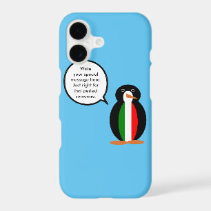 Italian Flag Wildlife Penguin Personalised Gift