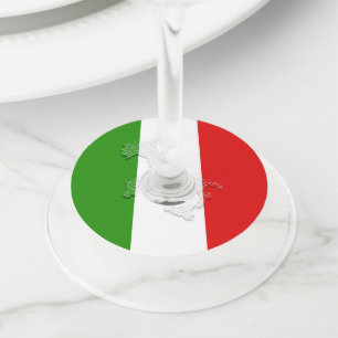 Italian flag wine glass tag