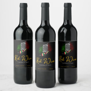 Italian flag wine label