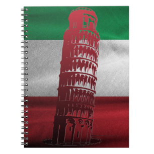 Italian Flag with a hint of Pisa - Notebook