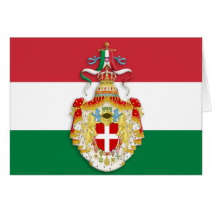 Italian Flag with insignia of the Kingdom of Italy