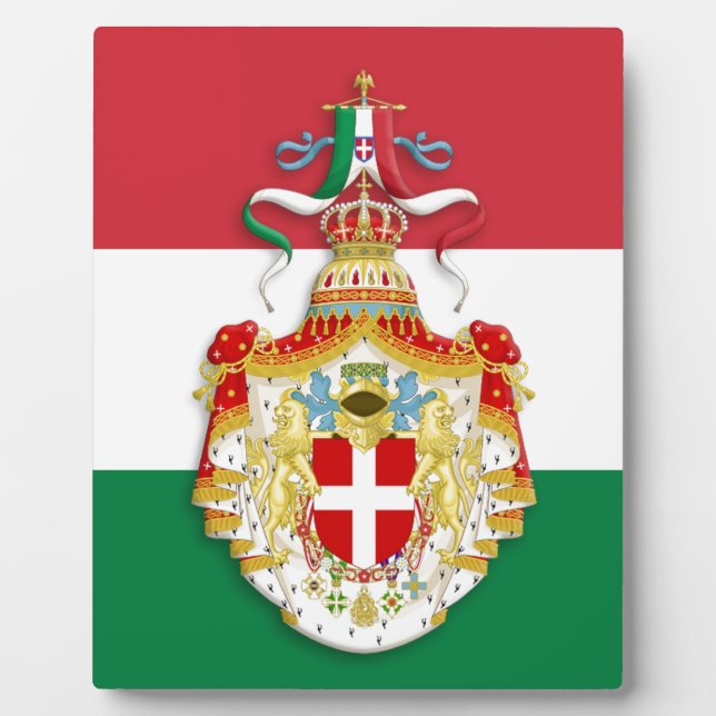 Italian Flag with insignia of the Kingdom of Italy Plaque (Front)