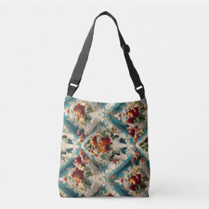 Italian Floral Damask Whimsical Pattern Crossbody Bag