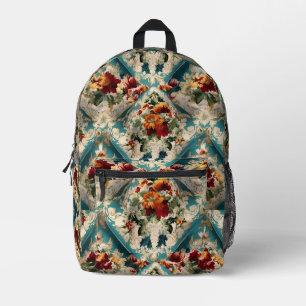 Italian Floral Damask Whimsical Pattern Printed Backpack