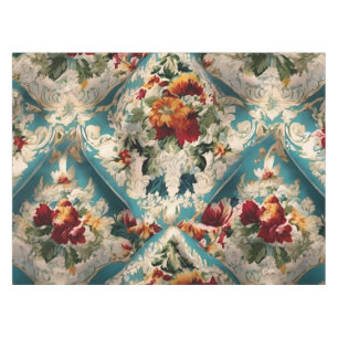 Italian Floral Damask Whimsical Pattern Tablecloth