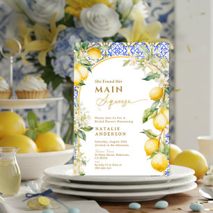 Italian Floral Lemon Main Squeeze Bridal Shower Invitation