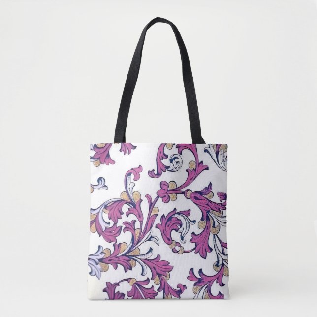Italian Florentine Flourishes Pattern Tote Bag (Front)