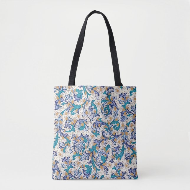 Italian Florentine Flourishes Pattern Tote Bag (Front)