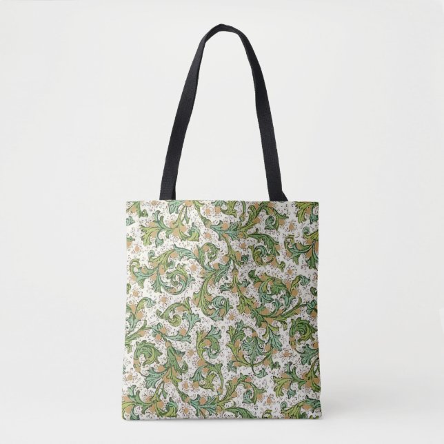 Italian Florentine Flourishes Pattern Tote Bag (Front)