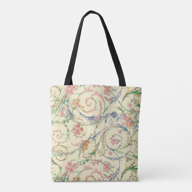 Italian Florentine Flourishes Pattern Tote Bag (Back)