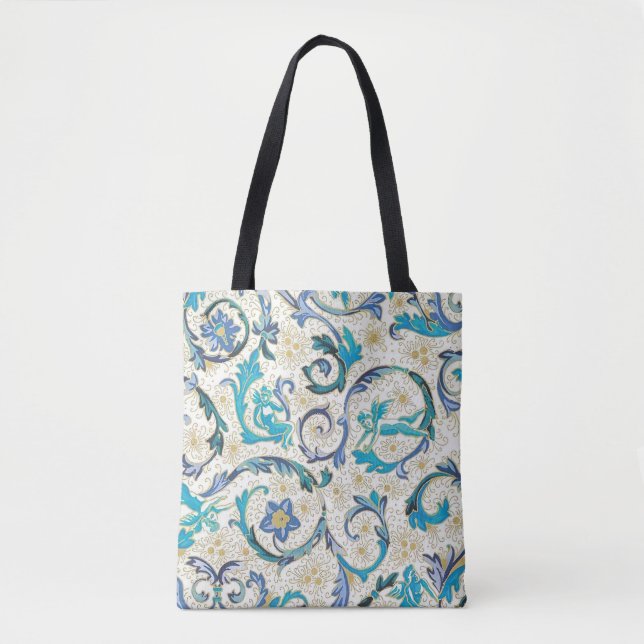 Italian Florentine Flourishes Pattern Tote Bag (Front)