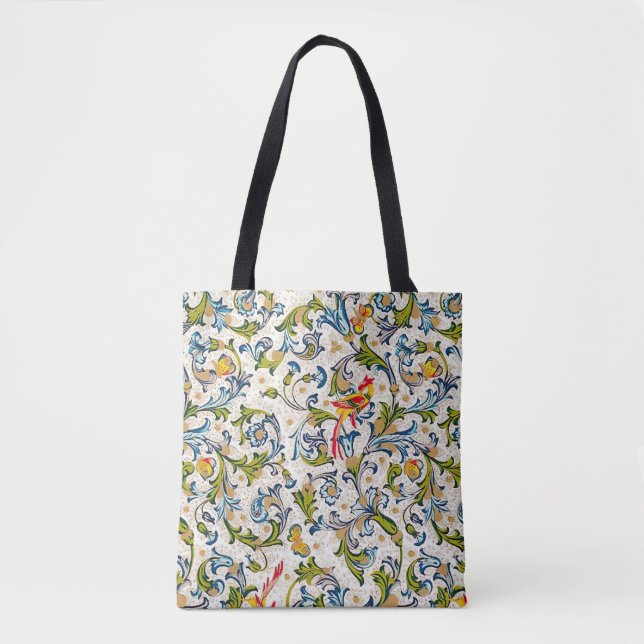 Italian Florentine Flourishes Pattern Tote Bag (Front)