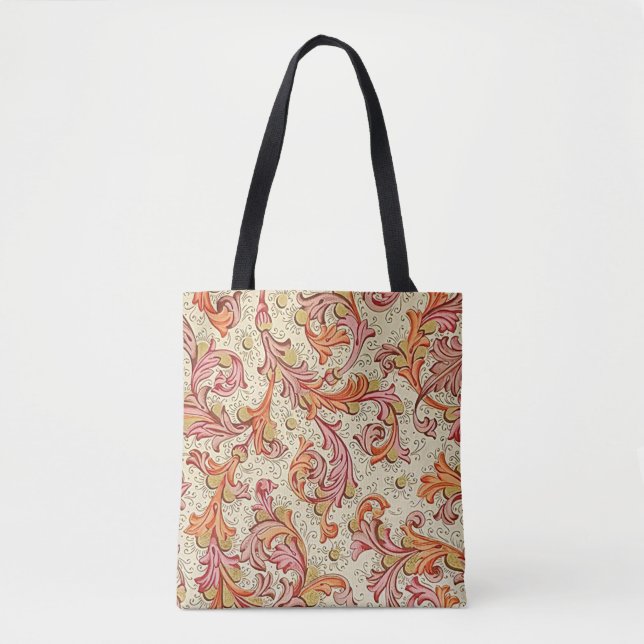 Italian Florentine Flourishes Pattern Tote Bag (Front)